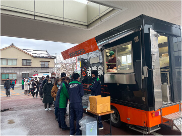 能登半島地震の際に行われた吉野家店舗店頭での緊急支援募金の様子